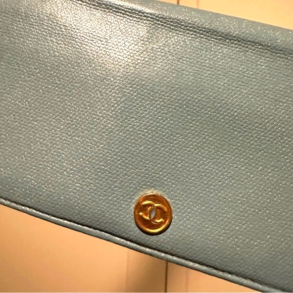 Chanel Blue long Wallet With Unbranded Chain and box - Picture 12 of 14